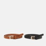 2-pack bälte svart/konjak Anna Field 42BF62727 kvinnor