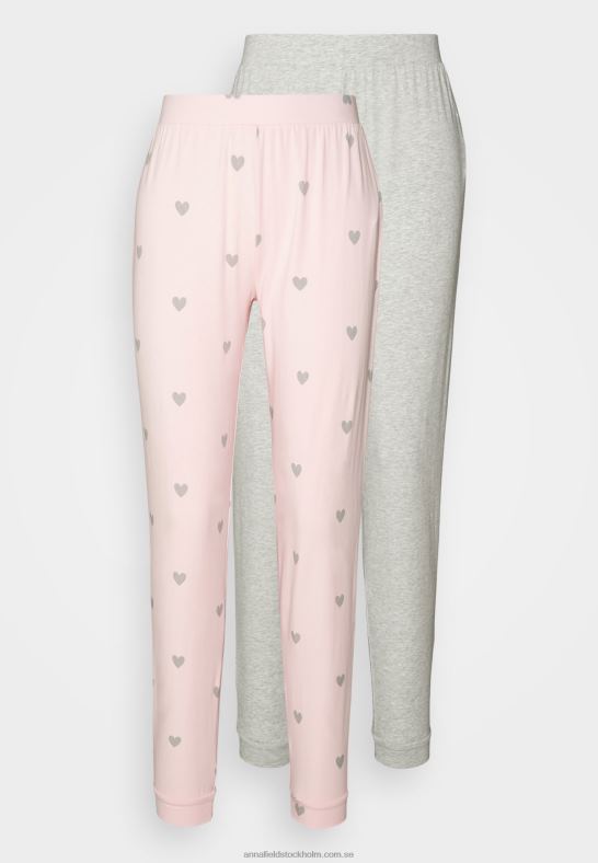 2-pack pyjamastrosor rosa/grå Anna Field 42BF61076 kvinnor - Bild 5