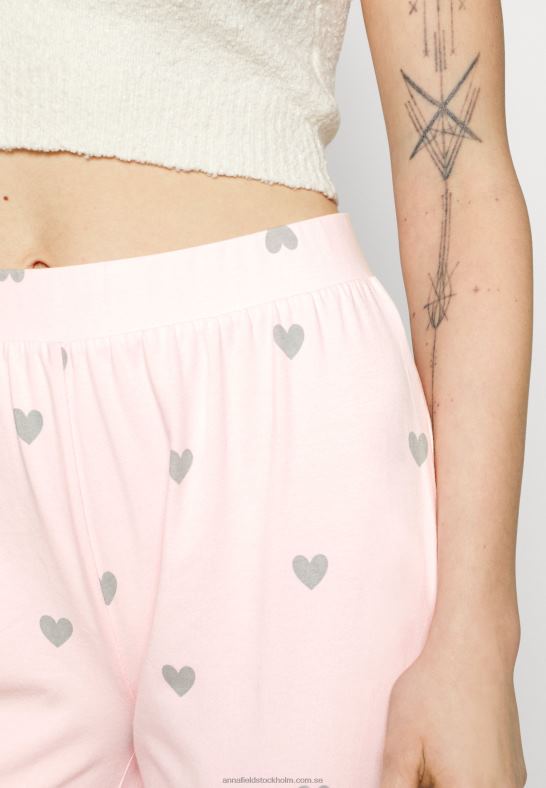 2-pack pyjamastrosor rosa/grå Anna Field 42BF61076 kvinnor - Bild 6