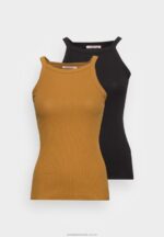 2-pack topp svart/khaki Anna Field 42BF6401 kvinnor - Bild 5