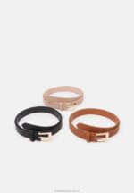 3-pack bälte svart/cognac/rosa Anna Field 42BF62726 kvinnor