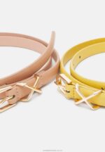 3-pack bälte svart/roséguldfärgat/senapsgult Anna Field 42BF62750 kvinnor - Bild 4