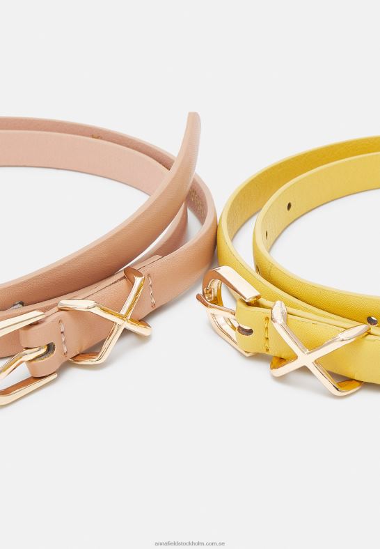 3-pack bälte svart/roséguldfärgat/senapsgult Anna Field 42BF62750 kvinnor - Bild 4