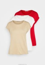 3-pack basic t-shirt beige/off-white/röd Anna Field 42BF6301 kvinnor - Bild 7