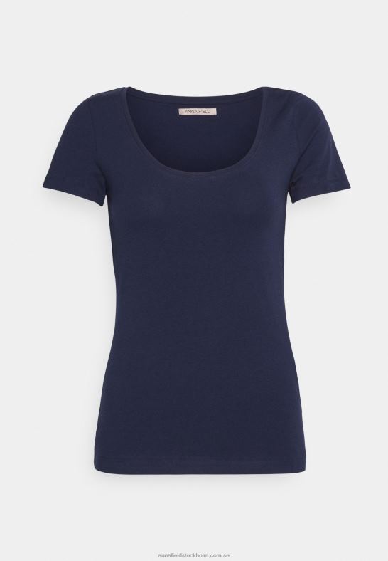 3-pack basic t-shirt mörkröd/mörkblå/vit Anna Field 42BF6330 kvinnor - Bild 2