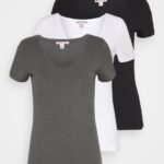 3-pack basic t-shirt svart, vit Anna Field 42BF6324 kvinnor