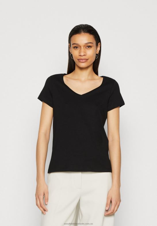 3-pack basic t-shirt svart/vit/melerad ljusgrå Anna Field 42BF6284 kvinnor - Bild 2