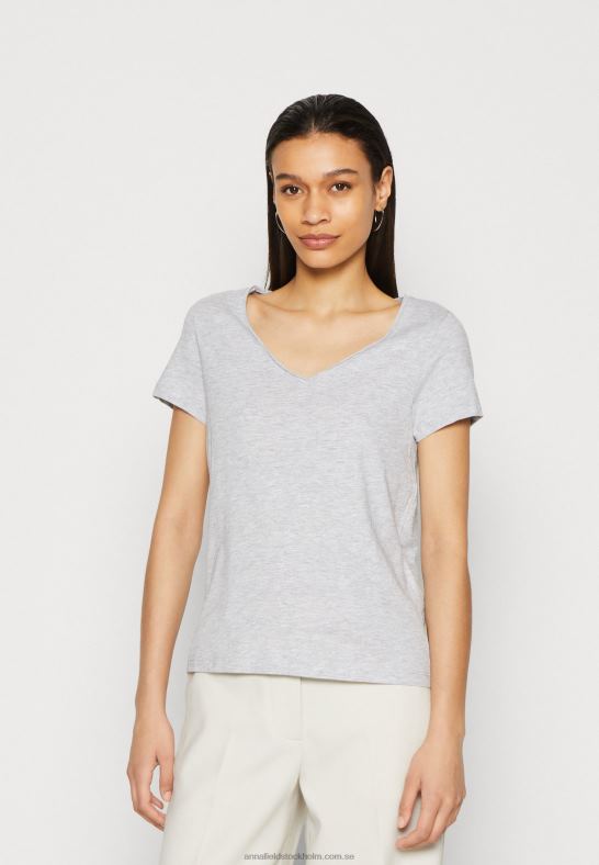 3-pack basic t-shirt svart/vit/melerad ljusgrå Anna Field 42BF6284 kvinnor - Bild 4