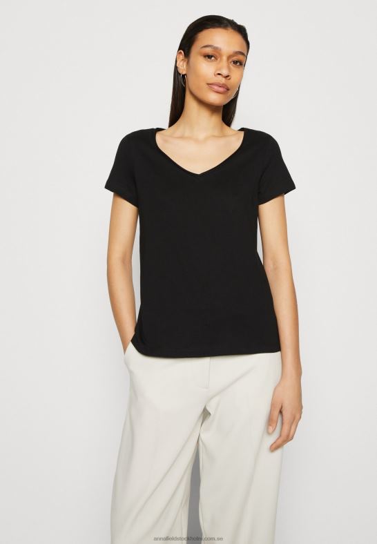 3-pack basic t-shirt svart/vit/melerad ljusgrå Anna Field 42BF6284 kvinnor - Bild 6