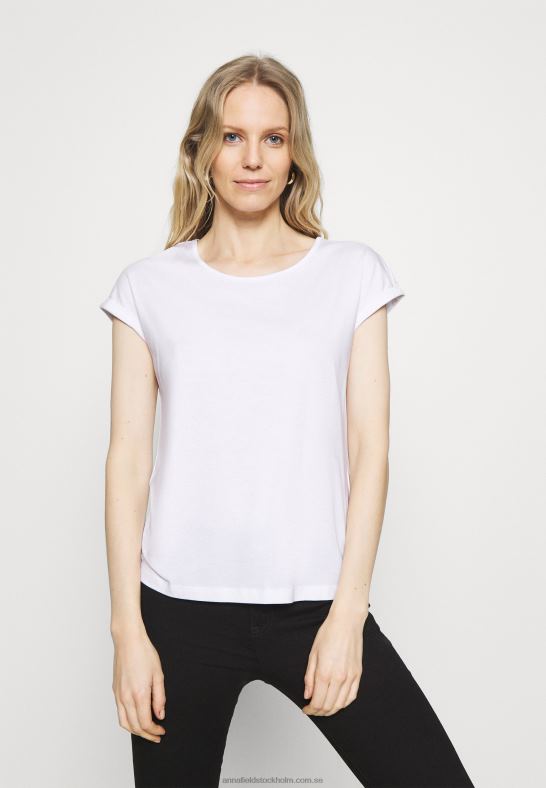 3-pack basic t-shirt svart/vit/mörkröd Anna Field 42BF6259 kvinnor - Bild 2