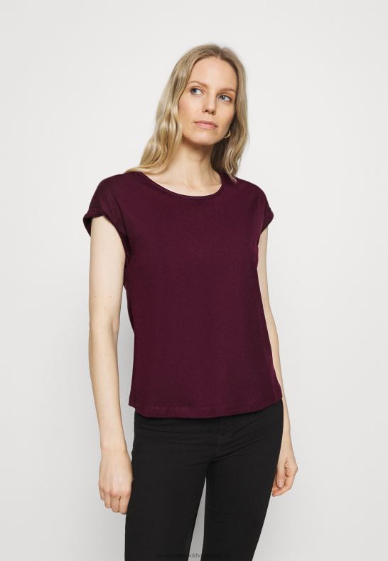 3-pack basic t-shirt svart/vit/mörkröd Anna Field 42BF6259 kvinnor - Bild 5