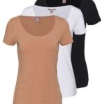 3-pack basic t-shirt vit/camel/svart Anna Field 42BF6380 kvinnor