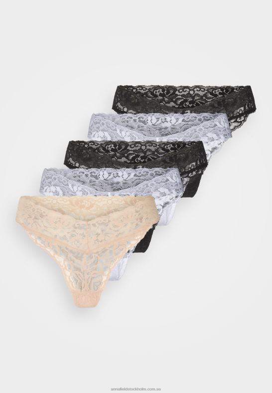 5-pack stringtrosa schwarz/wei/nude Anna Field 42BF6961 kvinnor - Bild 6