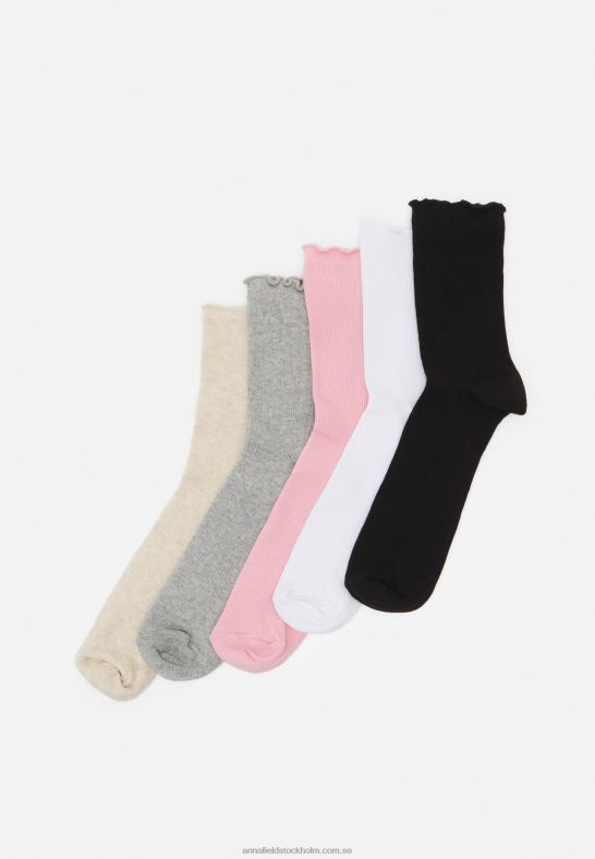 5-pack strumpor svart/vit/grå Anna Field 42BF61127 kvinnor - Bild 1