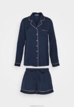 amanda långärmad kort pyjamasset mörkblå Anna Field 42BF61059 kvinnor - Bild 5