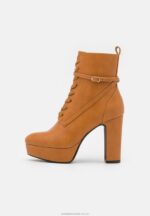 ankelboots med snörning konjak Anna Field 42BF62031 kvinnor - Bild 2