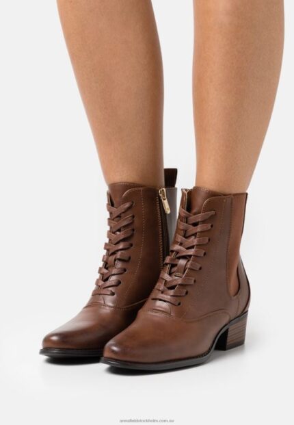 ankelboots med snörning konjak Anna Field 42BF62042 kvinnor