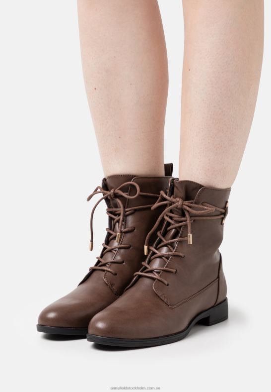 ankelboots med snörning mörkbruna Anna Field 42BF62014 kvinnor - Bild 1