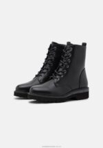 ankelboots med snörning svarta Anna Field 42BF62019 kvinnor - Bild 3