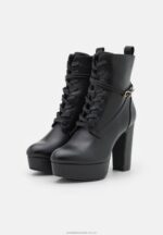 ankelboots med snörning svarta Anna Field 42BF62020 kvinnor - Bild 3