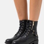 ankelboots med snörning svarta Anna Field 42BF62025 kvinnor