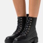 ankelboots med snörning svarta Anna Field 42BF62027 kvinnor