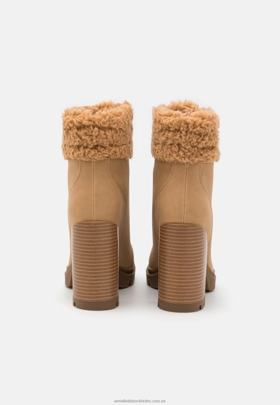 ankelstövlar med snörning i läder beige Anna Field 42BF62024 kvinnor - Bild 4