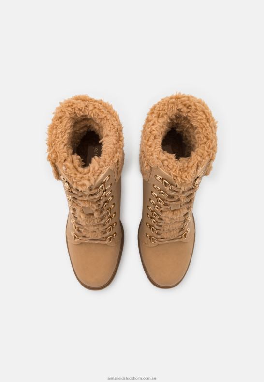 ankelstövlar med snörning i läder beige Anna Field 42BF62024 kvinnor - Bild 6