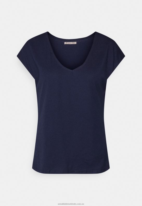 basic_t_shirt_morkbla_anna_field_42bf6283_kvinnor.jpg basic t-shirt mörkblå Anna Field 42BF6283 kvinnor - Bild 1