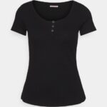 basic t-shirt svart Anna Field 42BF6248 kvinnor