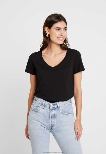 basic t-shirt svart Anna Field 42BF6287 kvinnor