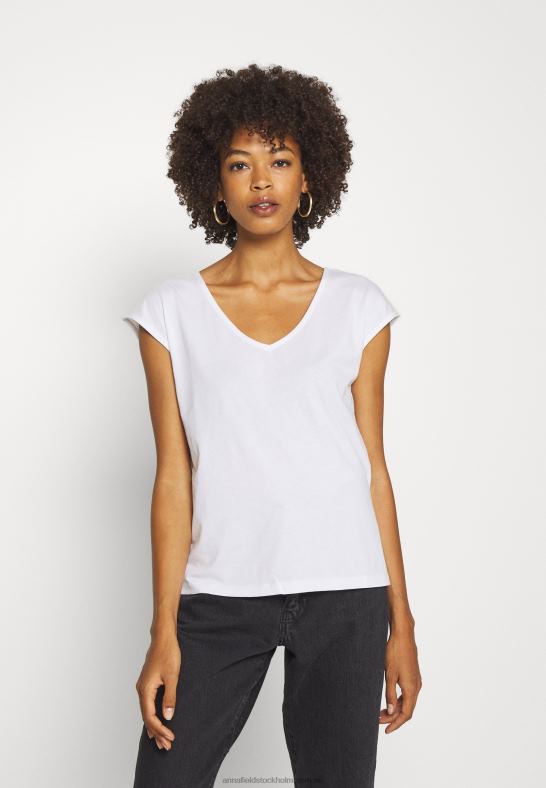 basic v-neck drop shoulder 2 pack basic t-shirt svart/vit Anna Field 42BF6261 kvinnor - Bild 2