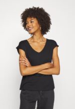basic v-neck drop shoulder 2 pack basic t-shirt svart/vit Anna Field 42BF6261 kvinnor - Bild 4