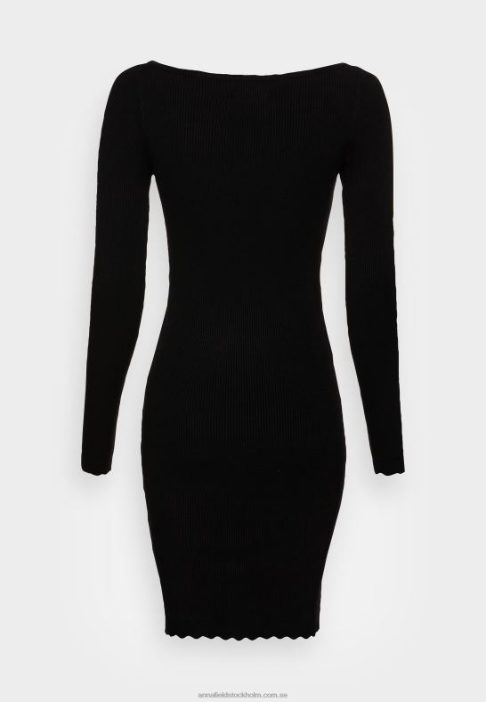 båt ausschnitt mini strickkleid mit geschweiften rndern jumper dress black Anna Field 42BF6230 kvinnor - Bild 2
