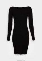 båt ausschnitt mini strickkleid mit geschweiften rndern jumper dress black Anna Field 42BF6230 kvinnor