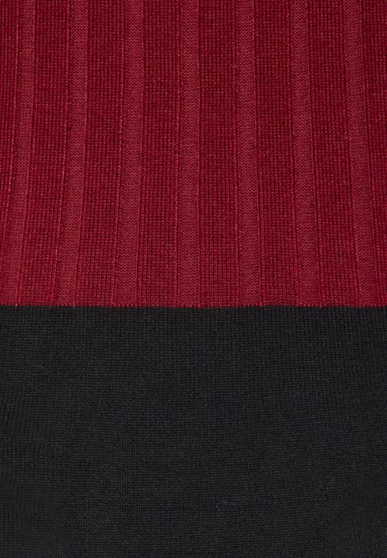 crew ausschnitt ripp top bodycon mini strickkleid shift dress mörkröd/svart Anna Field 42BF6217 kvinnor - Bild 3