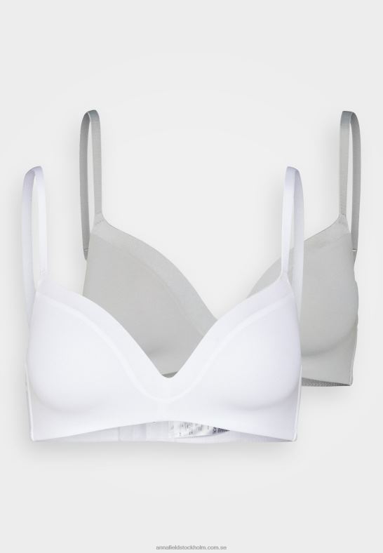 edison 2-pack t-shirt bh utan tråd vit/grå Anna Field 42BF6915 kvinnor - Bild 6
