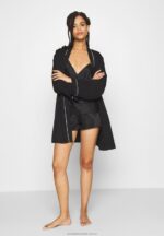 enkelt satin kort set pyjamas set svart Anna Field 42BF61068 kvinnor - Bild 2