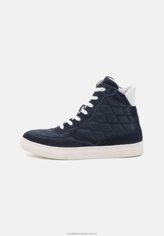 high-top sneakers i läder mörkblå Anna Field 42BF61237 kvinnor - Bild 2