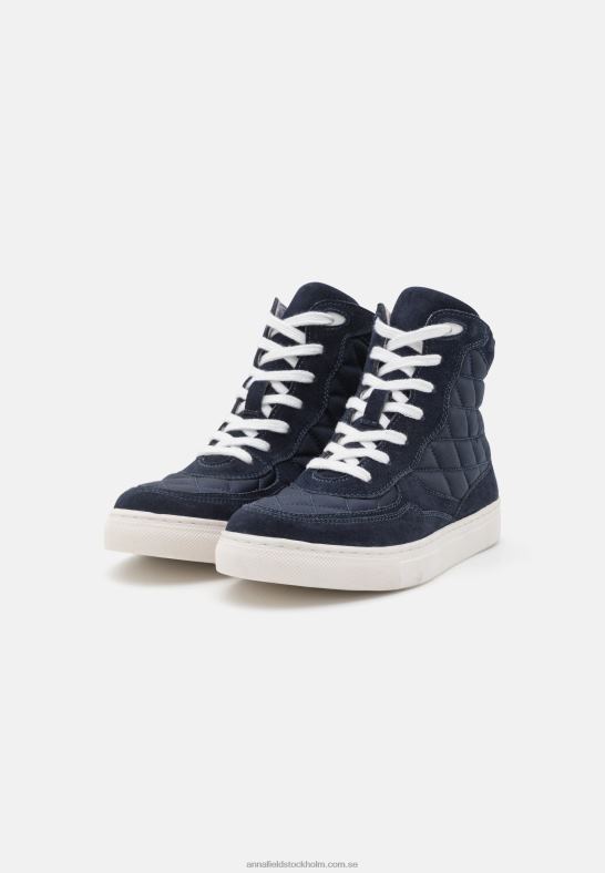 high-top sneakers i läder mörkblå Anna Field 42BF61237 kvinnor - Bild 3