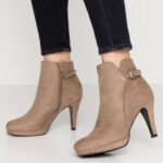 högklackade ankelboots i taupe Anna Field 42BF61987 kvinnor