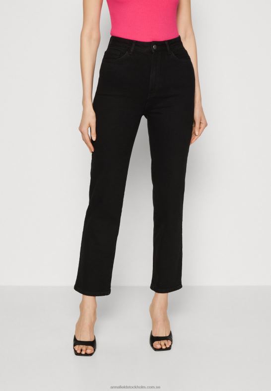 jeans med raka ben svart denim Anna Field 42BF6665 kvinnor - Bild 1