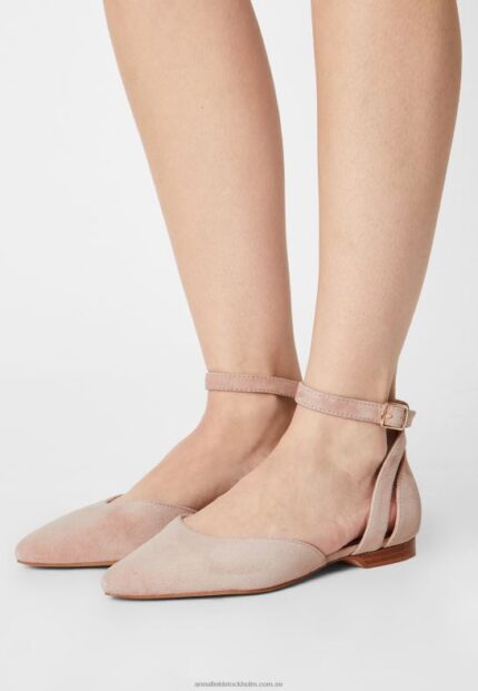 läder ankelrem balett pumps beige Anna Field 42BF62164 kvinnor