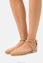 läder ankelrem balett pumps beige Anna Field 42BF62170 kvinnor