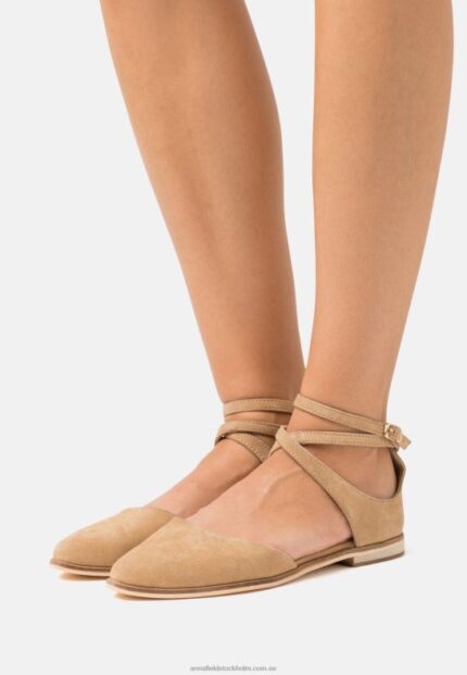 läder ankelrem balett pumps beige Anna Field 42BF62170 kvinnor