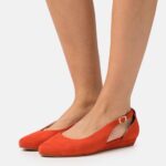 läder ankelrem balett pumps röd Anna Field 42BF62165 kvinnor