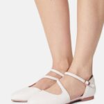 läder ankelrem balett pumps vit Anna Field 42BF62167 kvinnor