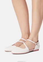 läder ankelrem balett pumps vit Anna Field 42BF62167 kvinnor