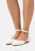 läder ankelrem balett pumps vit Anna Field 42BF62174 kvinnor