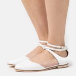 läder ankelrem balett pumps vit Anna Field 42BF62180 kvinnor